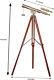 Victorian Antique Telescope Double Barrel Vintage Wooden Floor Standing Adjustab