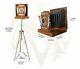 Victorian Floor Wooden Camera With Tripod Stand Old London Vintage Style Decor
