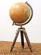 Vintage 12 World Globe With Wooden Tripod Stand Globe Office/home Decorative