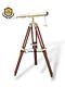Vintage 14 Telescope Hand-made Designer Nautical Brass With Wooden Tripod Stand