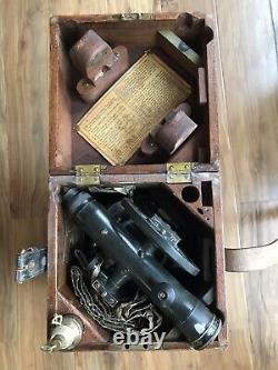 Vintage 1941 W. &L. E. Gurley Surveyors Transit with Wooden Case, Tri Pod and Rod