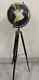 Vintage 48 World Map Globe With Wooden Tripod Stand 48 World Globe