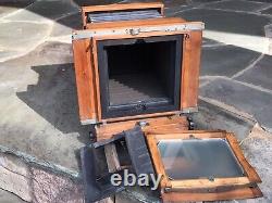 Vintage 5x7 / 3¼ X 4¼ Wood Sliding Back Portrait Camera used for school pictures