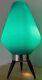Vintage 60s Beehive Lamp Turquoise Plastic Tripod Mid Century Mcm Modern Ribbed