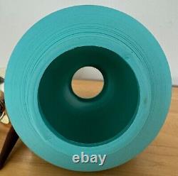 Vintage 60s Beehive Lamp Turquoise Plastic Tripod Mid Century MCM Modern Ribbed