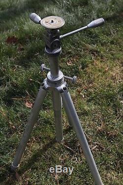 Vintage 75 inch aluminum triapod for heavy camera or repurpose as industry art