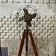 Vintage Adjustable Wooden Tripod Fan Classic Antique Decor Best Christmas Gift