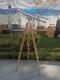 Vintage Antique Brass Nautical Floor Telescope With Wooden Tripod Stand Classic