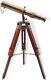 Vintage Antique Brown Telescope Withadjustable Wooden Tripod Stand Handmade Item