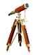 Vintage Antique Nautical Decorative Solid Brass Telescope With Wooden Tripod Gift