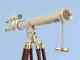 Vintage Antique Nautical Gift Decorative Brass Spyglass Telescope Wooden Tripod
