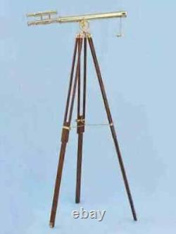 Vintage Antique Nautical Gift Decorative Brass Spyglass Telescope Wooden Tripod