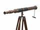Vintage Antique Nautical Telescope With Tripod Stand Watching Brass Spyglass