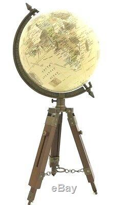 Vintage/Antique Ornamental Globe World Map Spinning on Hardwood Tripod