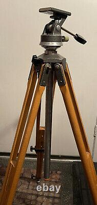 Vintage Antique Professional Cinema Camera Wood Tripod