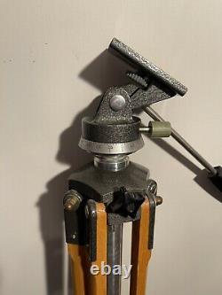 Vintage Antique Professional Cinema Camera Wood Tripod