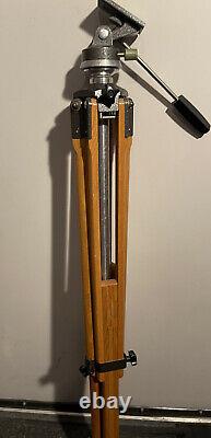 Vintage Antique Professional Cinema Camera Wood Tripod