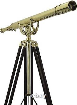 Vintage Antique Telescopes Heavy Brass Solid New Wooden Royal Tripod Brass Gift