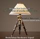 Vintage Antique Tripod Table Desk Lamp Brown Wooden Lamp Hand Made Home Decor Us
