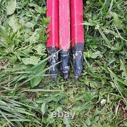 Vintage Antique Wooden Transit Tripod Red And White