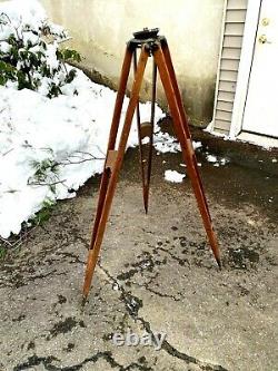 Vintage Antique Wooden Tripod Signed W & L. E. Gurley, Troy N. Y