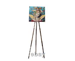 Vintage Artists Floor Easel, Wooden Large, Foldable Paintings or Photo Tripod