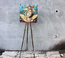 Vintage Artists Floor Easel, Wooden Large, Foldable Paintings or Photo Tripod