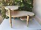 Vintage Atomic Tripod Mid Century Blonde Space Age Side End Table Tri-level
