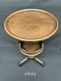 Vintage Baker Furniture Round Walnut Occasional Table Tripod Pedestal Base