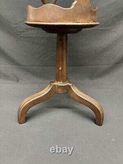 Vintage Baker Furniture Round Walnut Occasional Table Tripod Pedestal Base