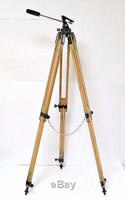 Vintage Berlebach Holzstativ mit Variant Telescope Mount wooden tripod Head
