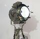 Vintage Big Industrial Searchlight Spot-lamp Adjustable Night Lamp Black Wo