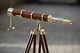 Vintage Brass 32 Telescope With Wooden Tripod Stand Nautical Decor Gift Item