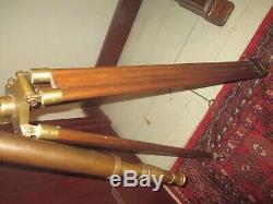 Vintage Brass Library Telescope on Wood Tripod