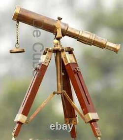 Vintage Brass Telescope Adjustable Tripod Stand Halloween gift item