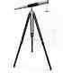 Vintage Brass Telescope Chrome Finish With Wooden Floor Standing Tripod Stand