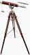Vintage Brass Telescope Double Barrel Nautical Telescope With Wooden Tripod Stand