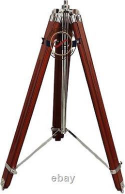 Vintage Brass Telescope Double Barrel nautical Telescope with Wooden tripod Stand