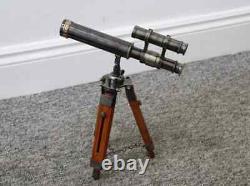 Vintage Brass Telescope With Tripod Stand Antique Finish 10 inch Nautical gift