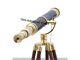 Vintage Brass Telescope With Wooden Tripod Stand Nautical Floor Standing Mnm 29