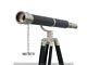 Vintage Brass Telescope With Wooden Tripod Stand Nautical Floor Standing Mnm 799