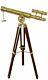Vintage Brass Telescope With Wooden Tripod Stand Nautical Marine Decor Gift