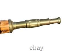 Vintage Brass and Bamboo Telescope on Adjustable Tripod Base