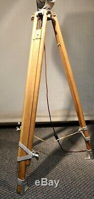 Vintage Bullfinch Floodlight (1581) On Wooden Survey Tripod PAT tested