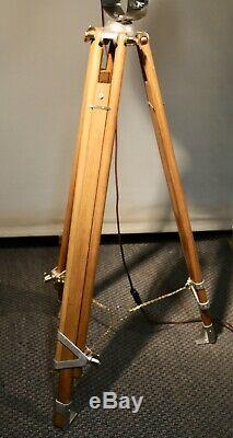 Vintage Bullfinch Floodlight (1581) On Wooden Survey Tripod PAT tested