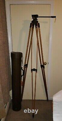 Vintage Camera Equipment Company Movie Camera Tripod Antique with Original Case