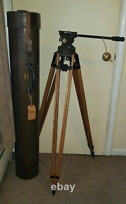 Vintage Camera Equipment Company Movie Camera Tripod Antique with Original Case