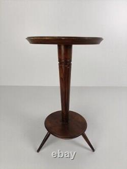 Vintage Carved Wooden tripod Pedestal plant stand Side table Bonsai Flower table