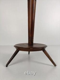 Vintage Carved Wooden tripod Pedestal plant stand Side table Bonsai Flower table