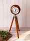 Vintage Clock On Wooden Tripod Stand 18 In (with Free Flower Vase)
